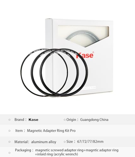 Kase IDIY Inlaid Adapter Kit Converts Conventional Screw-in Filter to Magnetic (82mm) 82mm