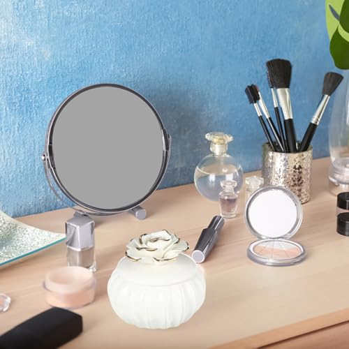 Abaodam Ceramic Jewelry Box with Lid Portable Rose Design Storage Container Small Jewelry Case for Home Travel Driving Carrying Large Capacity Organizer