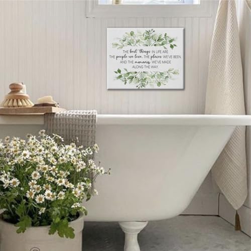 BIWSHA Sage Green Bathroom Wall Art Decor,Inspirational Home Decor 11 x 14 inches Best Things