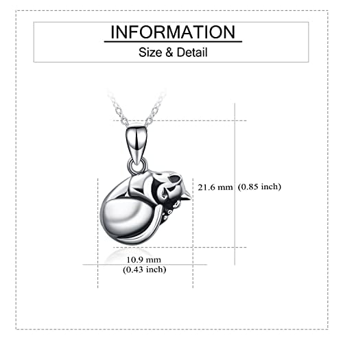 URONE Urn Necklace for Ashes Sterling Silver Ashes Necklace for Women Memories Keepsakes Cremation Jewellery for Women Girls Cat