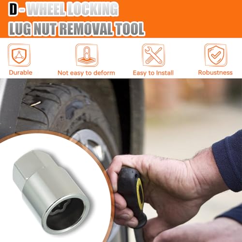 HUAREW D-Wheel locking lug nut removal tool for removing wheel lock lug nuts