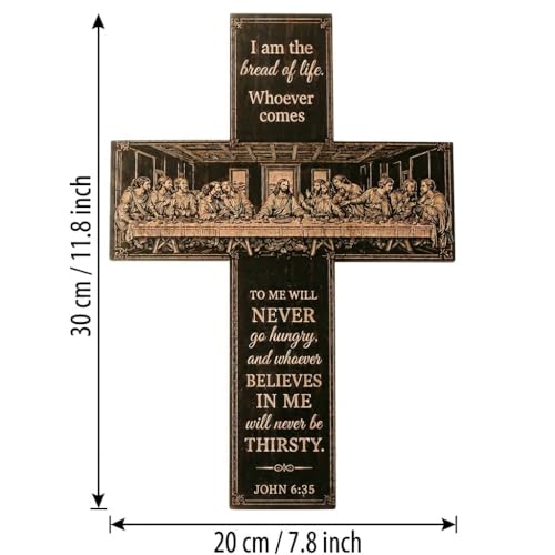 She Love Wooden Cross Wall Decor, 12 Inch Lightweight Christian Wall Art