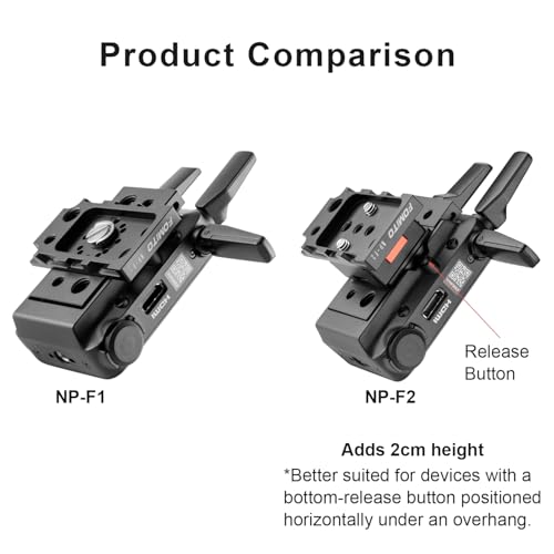 FOMITO NP-F2 Dual-Sided NP-F Plate, All-Aluminum Alloy, ±90° and ±180° Angle Adjustment, for Monitor, LED Light, Wireless Transmitter