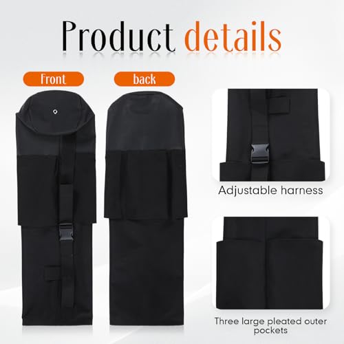SilTriangle 36-inch heavy-duty black lath bag with 3 pockets, measuring 8 x 33.5 inches