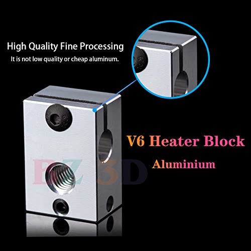 V6 All Metal Hotend,Prusa i3 MK3S MK3 MK2 MK2S 3D Printer Hotend,V6 Titanium Alloy Heatbreak,Brass Nozzle 0.4mm,V6 Heater Block Aluminum,V6 Heatsink for V6 Hotend. Brass Nozzle Kit