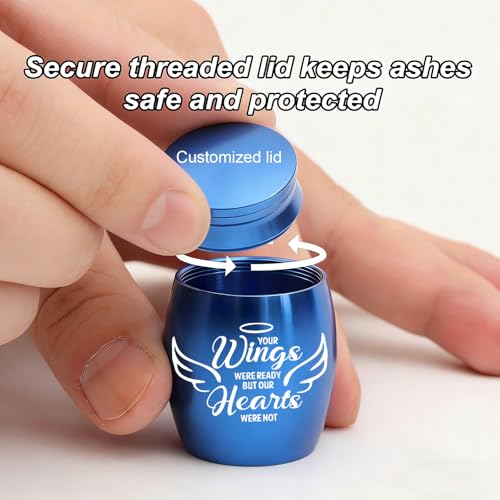 Small Keepsake Urns for Human Ashes Angel Wings Cremation Urns for Ashes 4 Piece Stainless Steel Funeral Memorial Ashes holder-Your Wings Were Ready, But My Heart Was Not (Silver 4pcs) Silver 4pcs