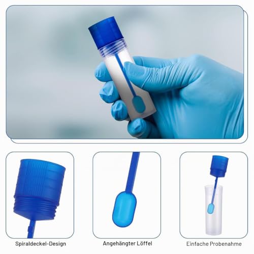 Pack of 30 Chair Sample Tubes, 15 ml Poop Sample Tubes Dog Cat with Spoon Practical Sample Tubes Dog for Pet Tests Also Pack of 30