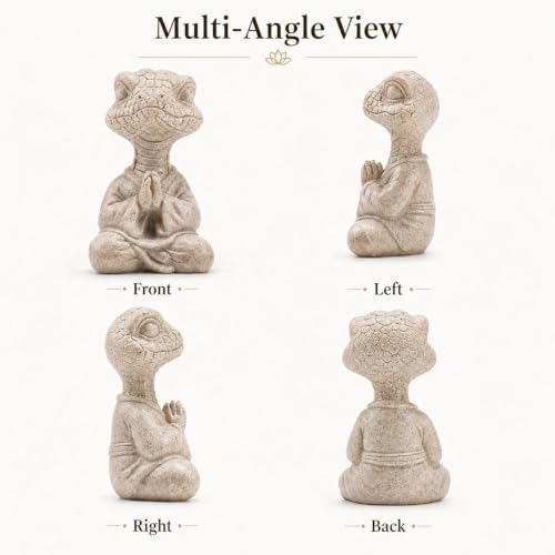 Meditating Snake Statue, Resin Zen Yoga Snake Figurine with Praying Hands, Spiritual Animal Desk Shelf Decor for Office, Meditation Room Snake 1