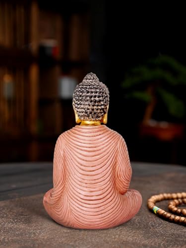 Houlu Golden Meditating Buddha Statue Indoor – 6.3 Inch Buddha Statue for Home Decor, Small Buddha Statues for Meditation and Spiritual Decor - Blessing Buddha
