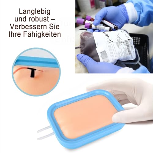 Surgical Set of 4 Injection Training IV Start Kit Realistic Blood | Medical Grade Silicone Infusion Training Kit for Medical Students and Nurses