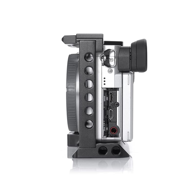Camera Cage for Sony A6400,Easy Hood Camera Cage for Sony Alpha A6400,Aluminum Vlogging Video Shooting Rig Stabilizer with 1/4" 3/8" Mounting Points and Cold Shoe-A003