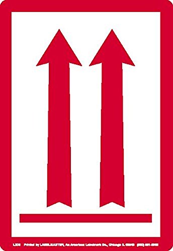 Labelmaster L305S Red Arrows Up Air Label, Paper 2 15/16" x 4 1/8" (Pack of 500)