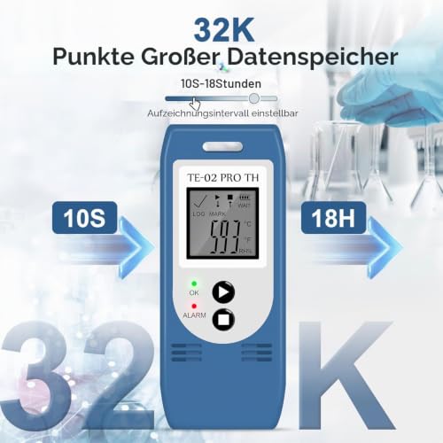 ThermElc TE-02 Pro TH Data Logger Temperature Humidity with Automatic CSV & PDF Reports, Comparison of Data from Multiple Devices, Monitoring of Refrigerated and Frozen Storages with Calibration Certificate 1