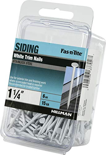 Siding Trim Nails, #15 x 1-1/4in, 6oz Pack, White