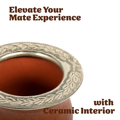 Materos Premium Yerba Mate Cup – Elegant, Functional & Durable Ceramic Camionero Design, Eco-Friendly Stylish Cup for Smooth Drinking Experience – Ceramic Camionero / 11 oz 11 Ounces