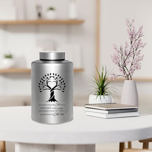 Gredstar Tree of Life Adult Cremation Urn for Human Ashes - Large Memorial Urn with Black Velvet Bag, Funeral Decorative Ashes Holder for Burial or Keepsake,Always By My Side Always By My Side