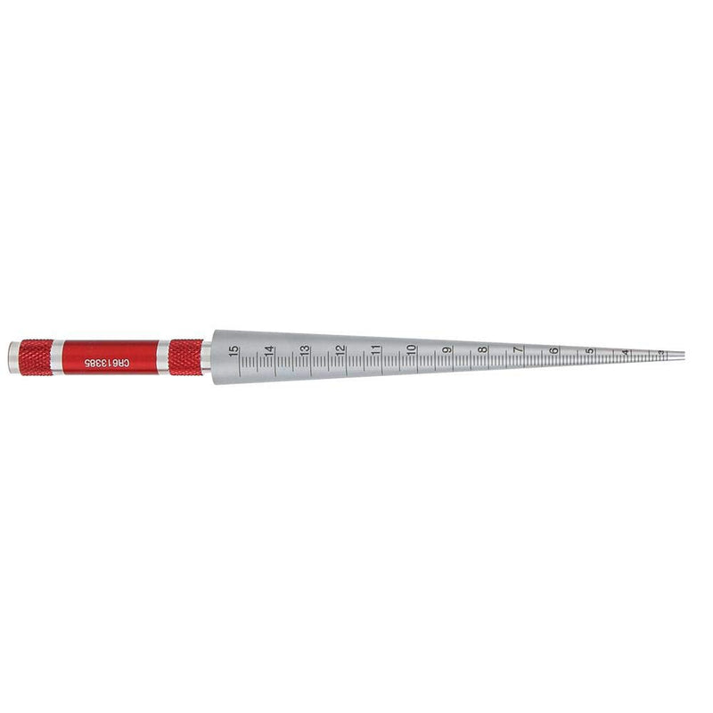 [Australia - AusPower] - Stainless Aperture ruler Taper Gauge, Full Round Dia Scale Wedge Feeler Gauge, Hole Inspection Measuring Ruler, Accuracy 0.1mm - Range (3-15mm) 