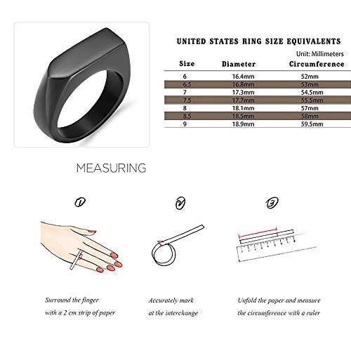 XSMZB Cremation Rings for Ashes Keepsake Arrow Band Finger Ring Ashes Holder for Human Pet Simple Square Memorial Urn Ring for Men Women Black 7
