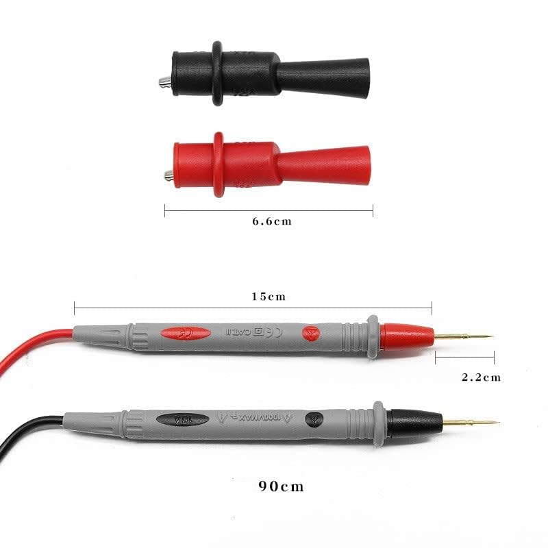 [Australia - AusPower] - Multimeter Test Leads Banana Plug,1000V 20A Digital Multi Meter Clamp Tester Probe Test Leads Kit with Alligator Clips 
