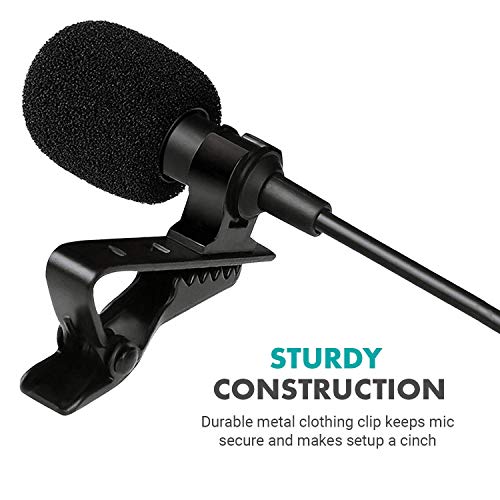 Movo uLav-L Digital Lavalier Omnidirectional Clip on Microphone with USB-C Connector Compatible with iPhone 15/16/17 and Up, iPad-Pro (20-Foot Cord) Single Lav with 20-foot Cord