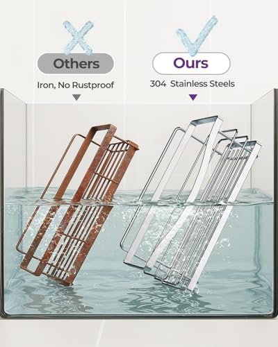 ODesign 3-pack adhesive shower caddies with rustproof silver metal shelves for bathroom storage and organization