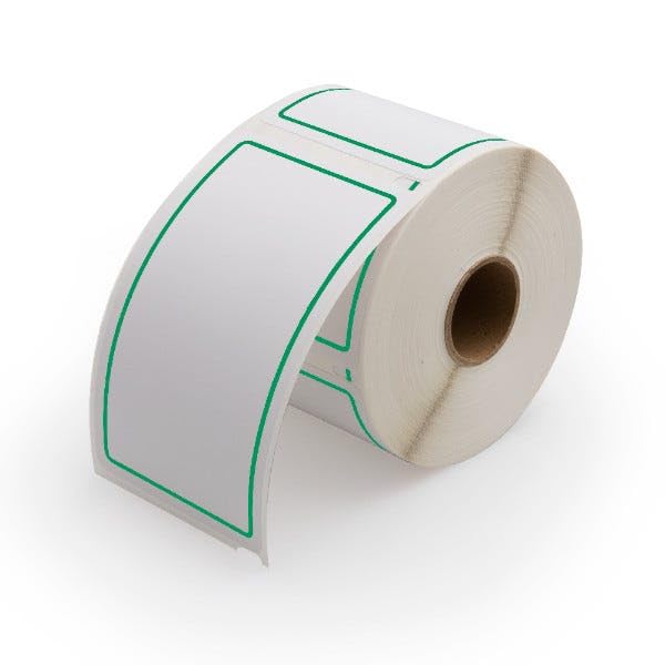 Dymo 2.315" x 4" Green Border Rectangle Labels