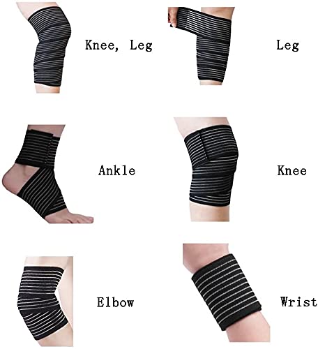 [Australia - AusPower] - Elastic Bandage, Compression Body Wrap, Extra Long Stretch Bandage Wrap Black 
