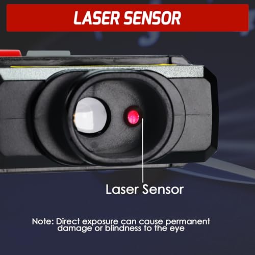 Non-Contact Tachometer with Reflective Tape, High Precision Digital Laser Speedometer (10-99,999 rpm) with Large LCD Display, Backlight and Max/Min/AVG Function and Data Hold