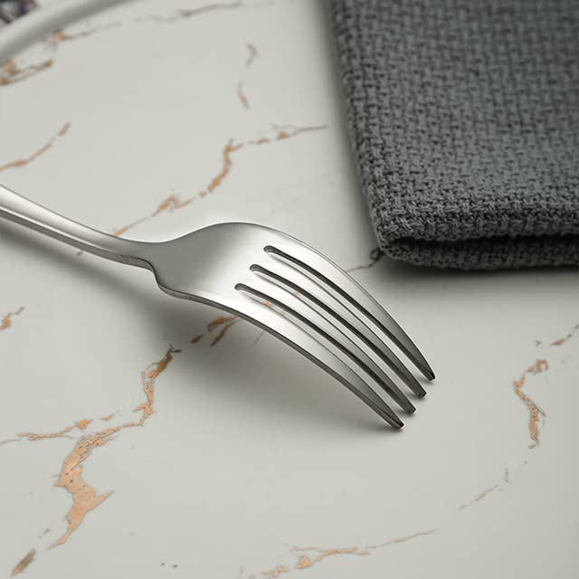Set of 6 Dinner Forks, 18/10 Stainless Steel, Elegant Design, Utensils for Kitchen, Hotel and Resturant, Dishwasher Safe