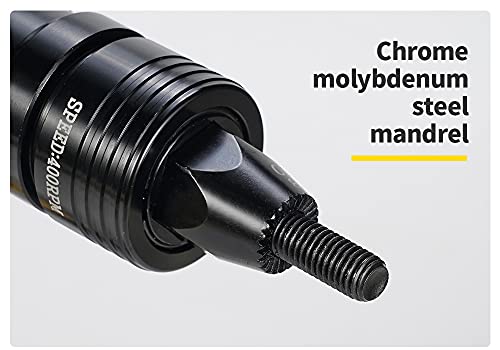HIFESON pneumatic 1/2-inch self-locking rivet nut gun head with replacement mandrels for cordless rivnut tools