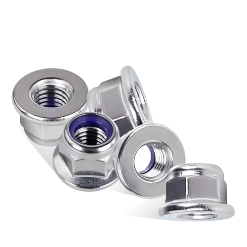 Ranstac M10-1.5 hex flange nylon insert lock nuts, 25-piece pack