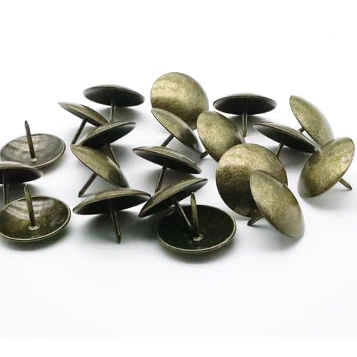 QYIMLI 1.5-inch antique bronze round-head clavos decorative tacks for rustic wood doors, shutters, gates, and furniture