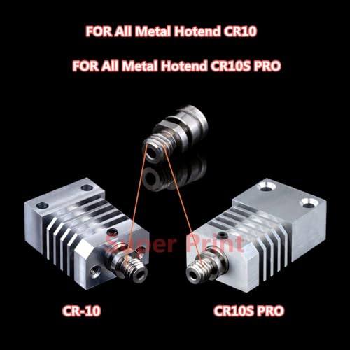 Super Print CR10 Titanium Alloy HeatBreak for All Metal Hotend Ender 3/Ender 3 V2 /Ender 5 /Pro CR-10/ CR10S/ CR-10S PRO/CR6-SE/MAX 1.75MM Filament Smooth.(2PCS) 2PCS