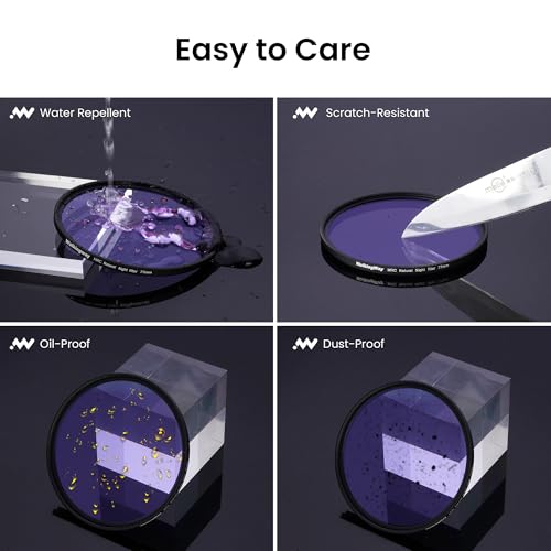 Walking Way 67mm Natural Night Filter for Light Pollution Reduction Nano-Coated Optical Glass for Night Sky/Astrophotography/Star Clarity Anti-Light Pollution Filter