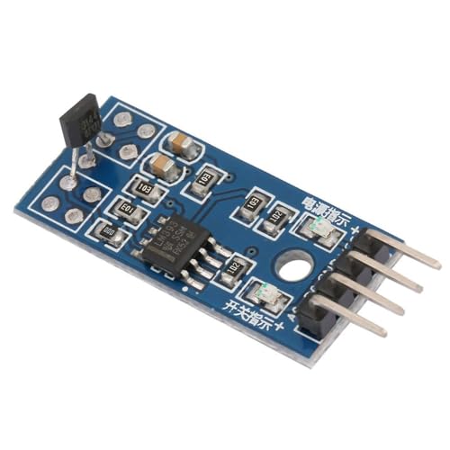 MOPFOL 3144E Hall effect sensor switch module with magnetic detector, dual LED indicators, and digital output