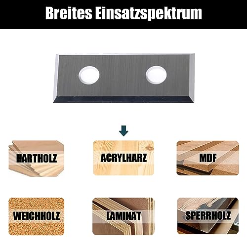 Indexable Cutting Inserts, Set of 2, 30 x 12 x 1.5 mm, 4-Cutting Edges, Reversible Blade Carbide Inserts (as a Replacement) for Reversible Plates, Flush Cutter 30x12x1.5mm