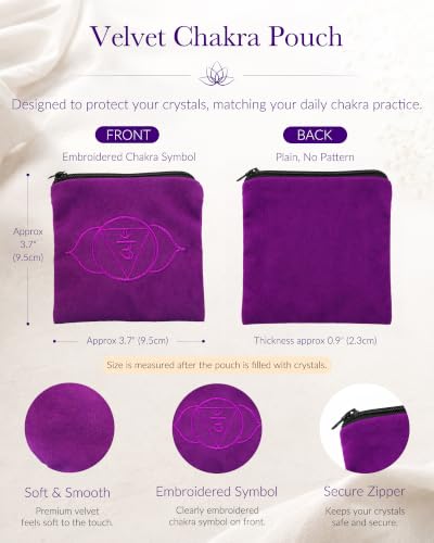 SUNYIK Natural Amethyst Tumbled Chips Stones with Third Eye Chakra Pillow #5-purple/Purple
