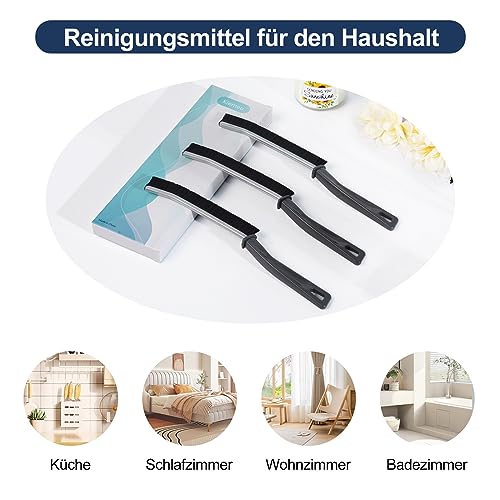 3 Pieces Joint Brush for Bathroom Scrubber with Hard Bristles Window Grooves Cleaning Brush Narrow Gap Cleaning Brush Multifunctional Brush 3 Stücke Black