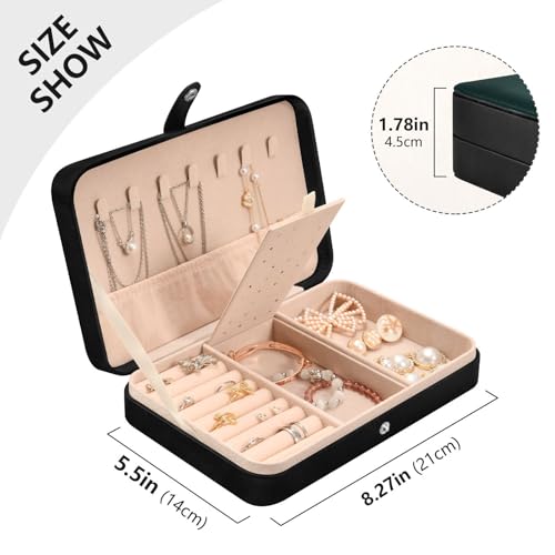 senya Leather Jewelry Box, Spring Dragonfly Necklace Ring Earrings Storage Organizer for Women Travel Jewelry Organizer
