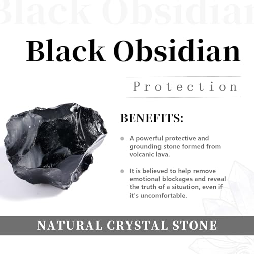 Rockcloud 2PCS Black Obsidian Hand Carved Crystal Sitting Cat Statues 1.5"