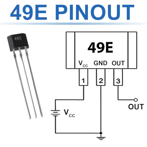 Hall Sensor, 20 Pieces Linear Sensor Hall Sensor Oh49E Ss49E Hall Effect Sensors, Magnetic Detector Measurement for Industrial Electrical Accessories