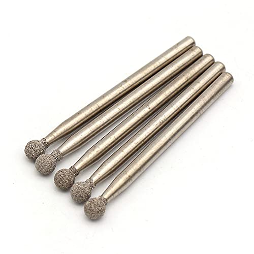 [Australia - AusPower] - 3mm×3mm Diamond Ball Point Head Mounted Burr Drill Bits Rotary Tools for Jewelers, Craft Hobbyists, Modelers, Pack of 10 3mm×3mm 