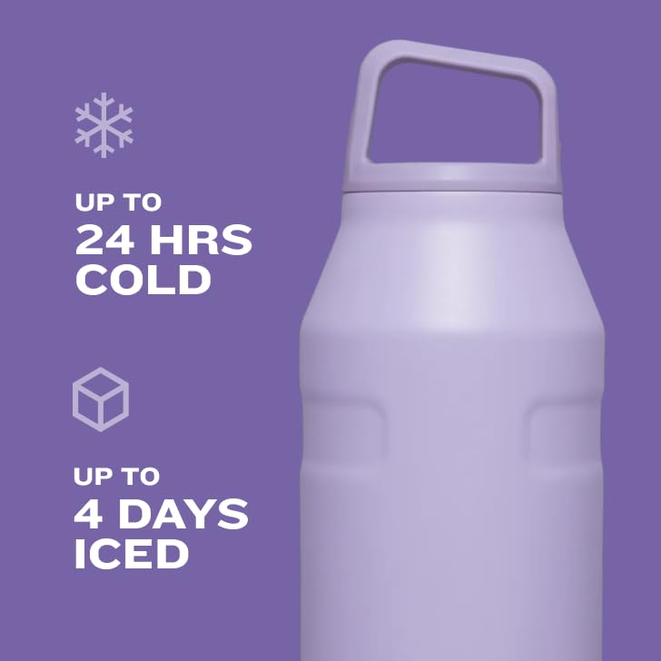 Stanley IceFlow Cap and Carry Water Bottle | Wide Mouth Twist Lid | Lightweight & Leakproof for Travel & Sports | Insulated Stainless Steel | BPA-Free Cream Glimmer 50 Oz