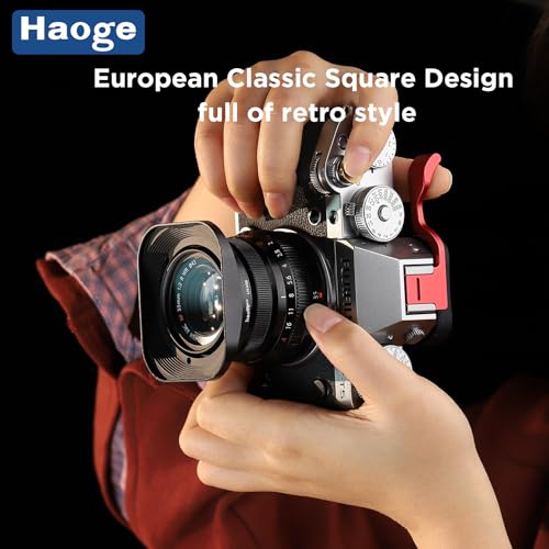 Haoge LH-X35 Bayonet Square Metal Lens Hood for Fujifilm Fuji Fujinon XF 35mm f/2 R WR XC 35mm F2 and XF 23mm f2 R WR Lens on X-Pro3 X-Pro2 X-T4 X-T3 X-T30 X-T20 Replace LH-XF35-2