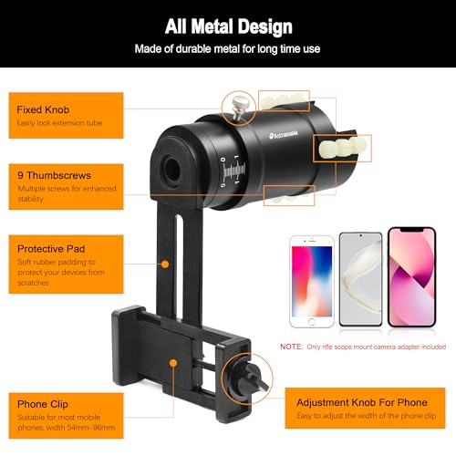 Astromania Rifle Scope Mount Camera Adapter - Bundle with - Waterproof Compact 8x25 Monocular