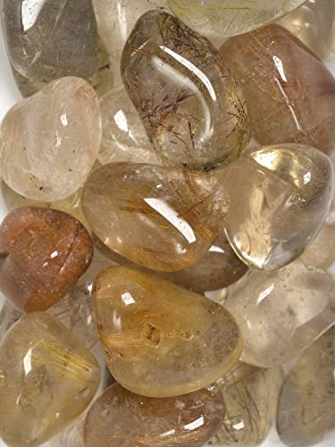 Pachamama Essentials Rutilated Quartz Tumbled - Healing Stone - Crystal Healing 20-25mm (5) 5