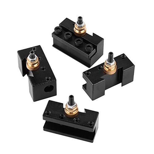 Tool Post Set, Aluminum Alloy Mini Lathe Tool Holder Kit for Turning, Facing & Cutting, Compatible with Most Mini Benches (e.g. CJ18A, C2, C3)