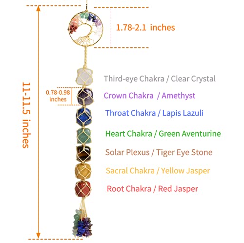 Tree of Life Handmade 7 Chakras Stones Healing Crystals Tree of Life Hanging Ornament for Home Decor A-style 1