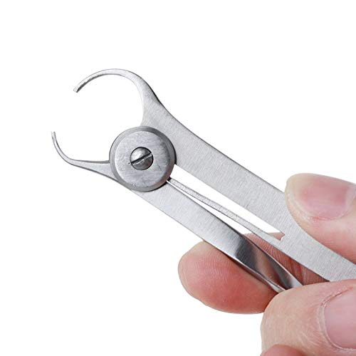 [Australia - AusPower] - Stainless Steel Inside Calipers Gauge Measuring Caliper 0-10mm Rubber Sheet for Diamonds Jewelry Stones Measure Tools A (for metal) 