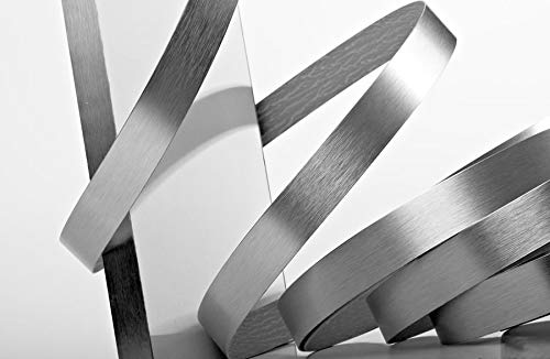 Edge Supply Brushed Aluminum Stainless Steel 3/4 inch X 50 ft X 1mm Thickness Edgebanding Roll - Non Glued - Made in USA.